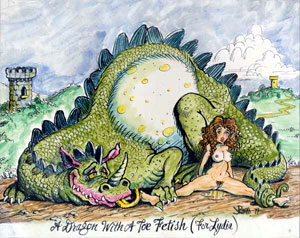 Dragon with a Toe Fetish (For Lydia)